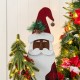 Glitzhome 35.75"H Lighted Wooden Africa Santa Porch Decor with Timer (KD)
