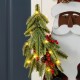 Glitzhome 35.75"H Lighted Wooden Africa Santa Porch Decor with Timer (KD)