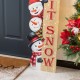 Glitzhome 41.75"H Lighted Wooden Christmas Let it Sonw Stack Snowman Porch Decor with Timer (KD)