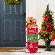 Glitzhome 34.50"H Wooden Christmas Gingerbread Man on Coffee Cup Porch Decor (KD)