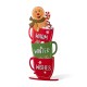 Glitzhome 34.50"H Wooden Christmas Gingerbread Man on Coffee Cup Porch Decor (KD)