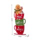 Glitzhome 34.50"H Wooden Christmas Gingerbread Man on Coffee Cup Porch Decor (KD)
