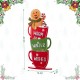 Glitzhome 34.50"H Wooden Christmas Gingerbread Man on Coffee Cup Porch Decor (KD)
