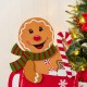 Glitzhome 34.50"H Wooden Christmas Gingerbread Man on Coffee Cup Porch Decor (KD)