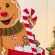 Glitzhome 34.50"H Wooden Christmas Gingerbread Man on Coffee Cup Porch Decor (KD)