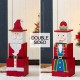 Glitzhome 24.5"H Christmas Wood Santa and Nutcracker Reversible Boxed Porch Decor