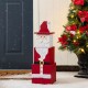Glitzhome 24.5"H Christmas Wood Santa and Nutcracker Reversible Boxed Porch Decor