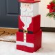 Glitzhome 24.5"H Christmas Wood Santa and Nutcracker Reversible Boxed Porch Decor