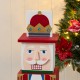 Glitzhome 24.5"H Christmas Wood Santa and Nutcracker Reversible Boxed Porch Decor
