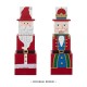 Glitzhome 24.5"H Christmas Wood Santa and Nutcracker Reversible Boxed Porch Decor