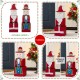 Glitzhome 24.5"H Christmas Wood Santa and Nutcracker Reversible Boxed Porch Decor