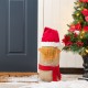 Glitzhome 20"H Christmas Linen Highland Cow Doorstop Porch Decor