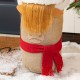 Glitzhome 20"H Christmas Linen Highland Cow Doorstop Porch Decor