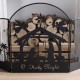 Glitzhome 48"L Christmas Metal Mesh Silhouette Nativity Scene Screen