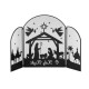 Glitzhome 48"L Christmas Metal Mesh Silhouette Nativity Scene Screen