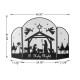 Glitzhome 48"L Christmas Metal Mesh Silhouette Nativity Scene Screen