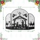 Glitzhome 48"L Christmas Metal Mesh Silhouette Nativity Scene Screen