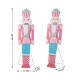 Glitzhome 60"H Christmas Wooden Pink Nutcracker Porch Decor (KD)