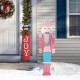 Glitzhome 60"H Christmas Wooden Pink Nutcracker Porch Decor (KD)