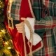 Glitzhome 4ft Oversized Christmas Woodland Santa with 5ft Lighted Green Artificial Christmas Tree