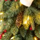 Glitzhome 4ft Oversized Christmas Woodland Santa with 5ft Lighted Green Artificial Christmas Tree