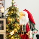 Glitzhome 4ft Oversized Christmas Woodland Santa with 5ft Lighted Green Artificial Christmas Tree