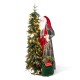 Glitzhome 4ft Oversized Christmas Woodland Santa with 5ft Lighted Green Artificial Christmas Tree