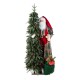 Glitzhome 4ft Oversized Christmas Woodland Santa with 5ft Lighted Green Artificial Christmas Tree
