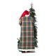 Glitzhome 4ft Oversized Christmas Woodland Santa with 5ft Lighted Green Artificial Christmas Tree