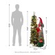 Glitzhome 4ft Oversized Christmas Woodland Santa with 5ft Lighted Green Artificial Christmas Tree