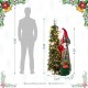 Glitzhome 4ft Oversized Christmas Woodland Santa with 5ft Lighted Green Artificial Christmas Tree