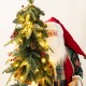 Glitzhome 4ft Oversized Christmas Woodland Santa with 5ft Lighted Green Artificial Christmas Tree