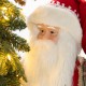 Glitzhome 4ft Oversized Christmas Woodland Santa with 5ft Lighted Green Artificial Christmas Tree