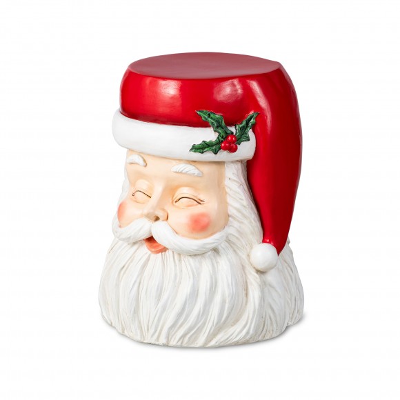 Glitzhome 16"H Christmas MGO SantaStool or Accent Table