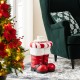 Glitzhome 14.5"H Christmas MGO Peppermint Boot Stool or Accent Table