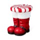 Glitzhome 14.5"H Christmas MGO Peppermint Boot Stool or Accent Table