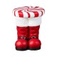Glitzhome 14.5"H Christmas MGO Peppermint Boot Stool or Accent Table