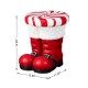 Glitzhome 14.5"H Christmas MGO Peppermint Boot Stool or Accent Table