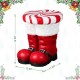 Glitzhome 14.5"H Christmas MGO Peppermint Boot Stool or Accent Table
