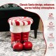 Glitzhome 14.5"H Christmas MGO Peppermint Boot Stool or Accent Table