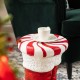 Glitzhome 14.5"H Christmas MGO Peppermint Boot Stool or Accent Table