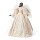Glitzhome 24" H Faux Fur & PVC Christmas Elegant African American Angel Tree Topper