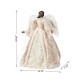 Glitzhome 24" H Faux Fur & PVC Christmas Elegant African American Angel Tree Topper