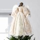 Glitzhome 24" H Faux Fur & PVC Christmas Elegant African American Angel Tree Topper