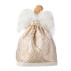 Glitzhome 24" H Faux Fur & PVC Christmas Elegant  Angel Tree Topper with Porcelain Face