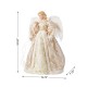 Glitzhome 24" H Faux Fur & PVC Christmas Elegant  Angel Tree Topper with Porcelain Face