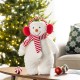 Glitzhome 17.75"H Christmas Fabric Standing Snowman