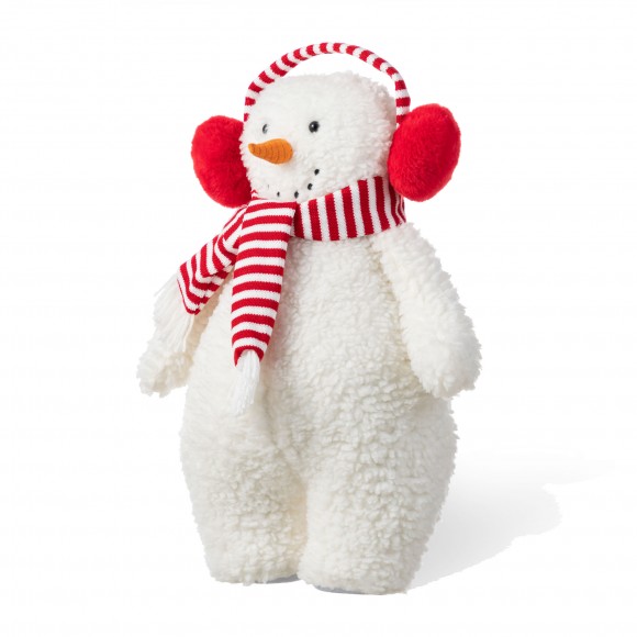 Glitzhome 17.75"H Christmas Fabric Standing Snowman
