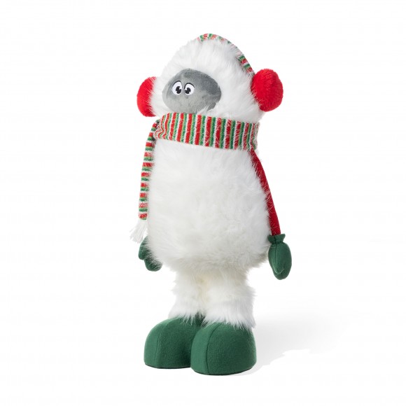 Glitzhome 29"/23.5"H Christmas Fabric Yeti With Telescoping Legs