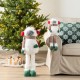 Glitzhome 29"/23.5"H Christmas Fabric Yeti With Telescoping Legs